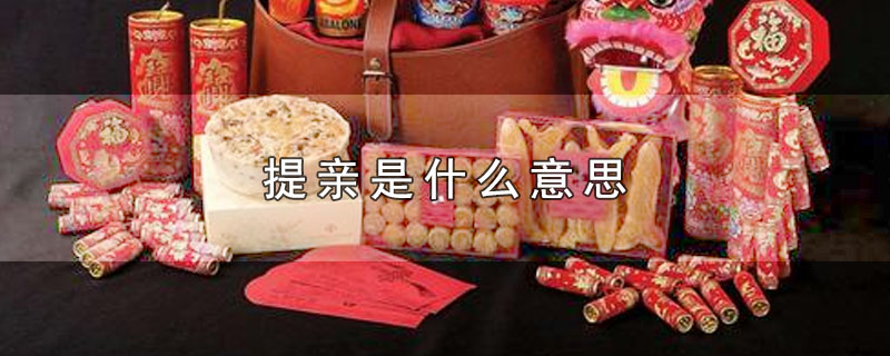 提亲是什么意思 第1张