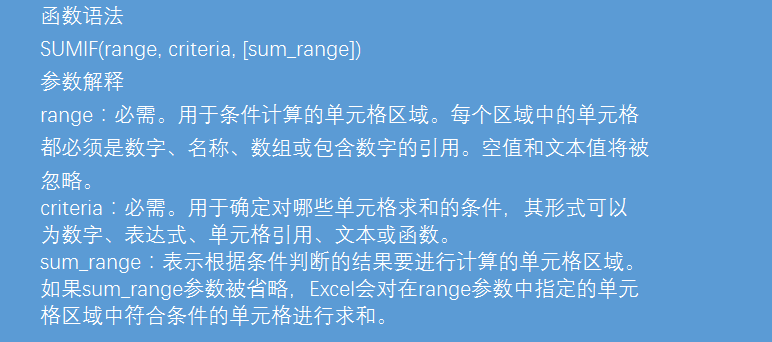利用Excel函数公式中的SUMIF函数对特定条件的数值进行求和操作 第5张