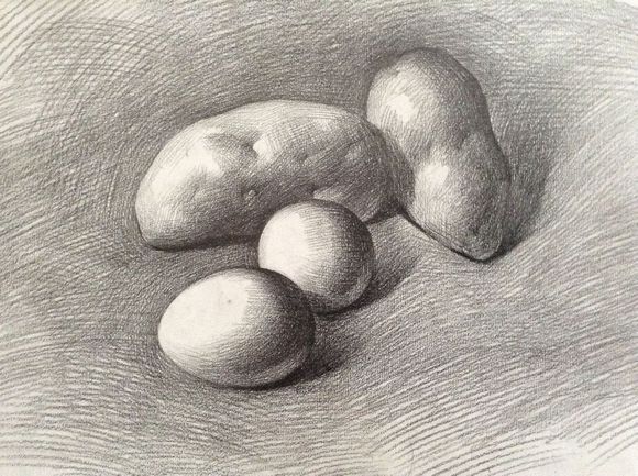 素描土豆和鸡蛋的简单素描剖析 第1张