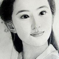 明星素描头像刘亦菲 第1张