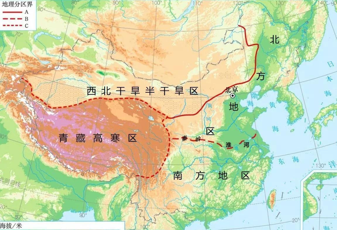 标准的南北方分界线 第1张