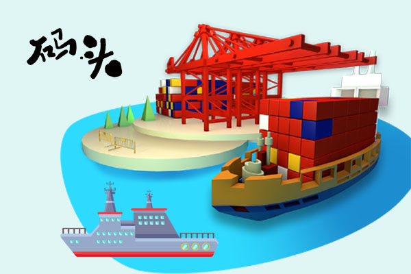 建立在河流凹岸的码头 第1张