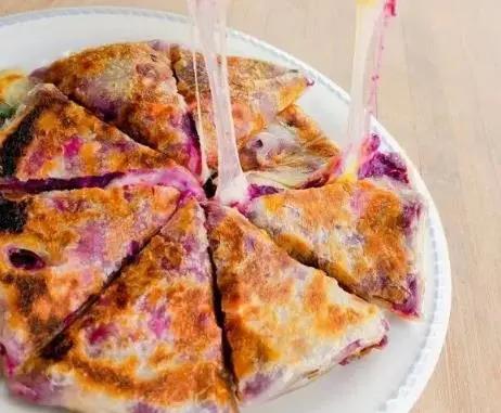 孩子爱吃的酥脆奶香紫薯饼，有锅做 第1张