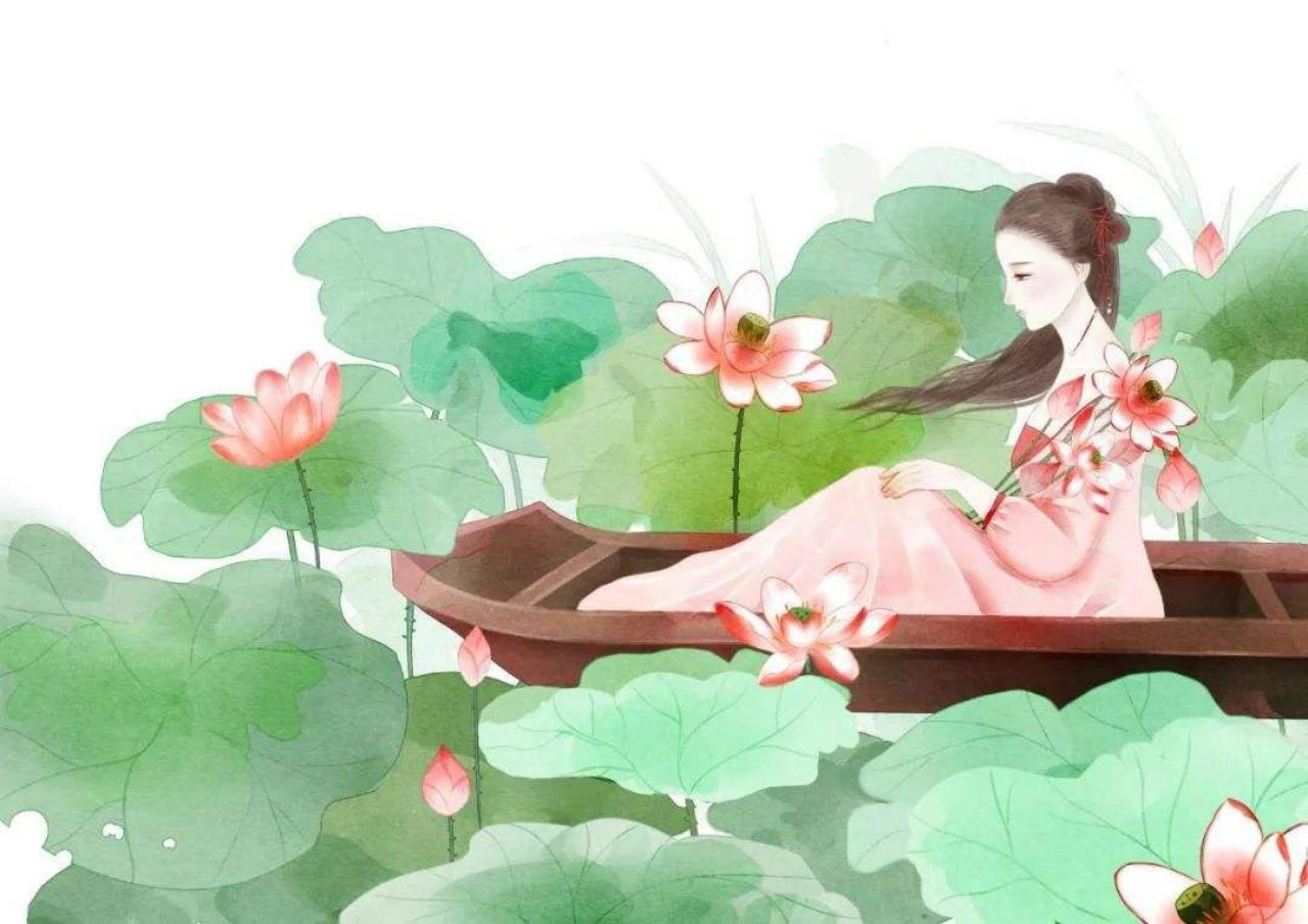 荷叶罗裙一色裁全诗意思（王昌龄的采莲曲古诗） 第1张