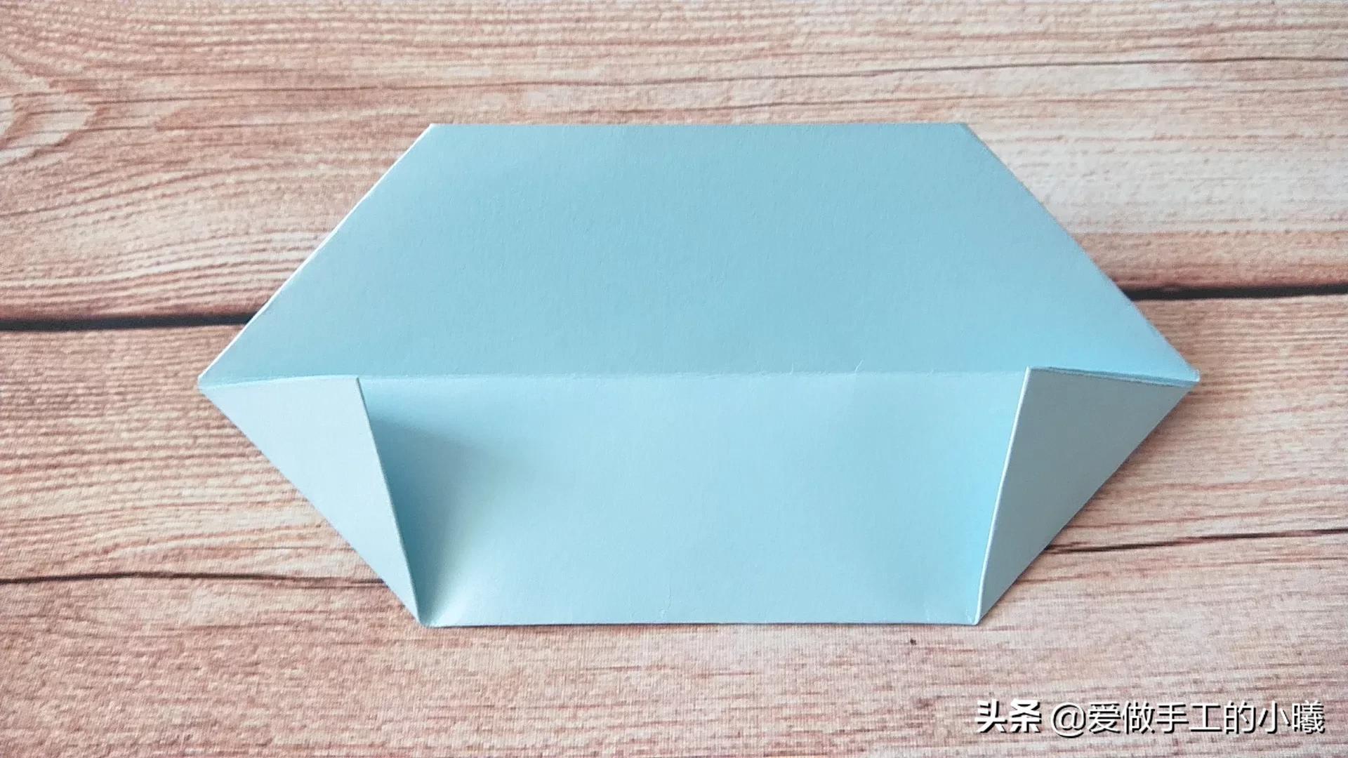 折纸教程：用卡纸折个收纳盒，简单又好看，收纳不烦恼 第19张