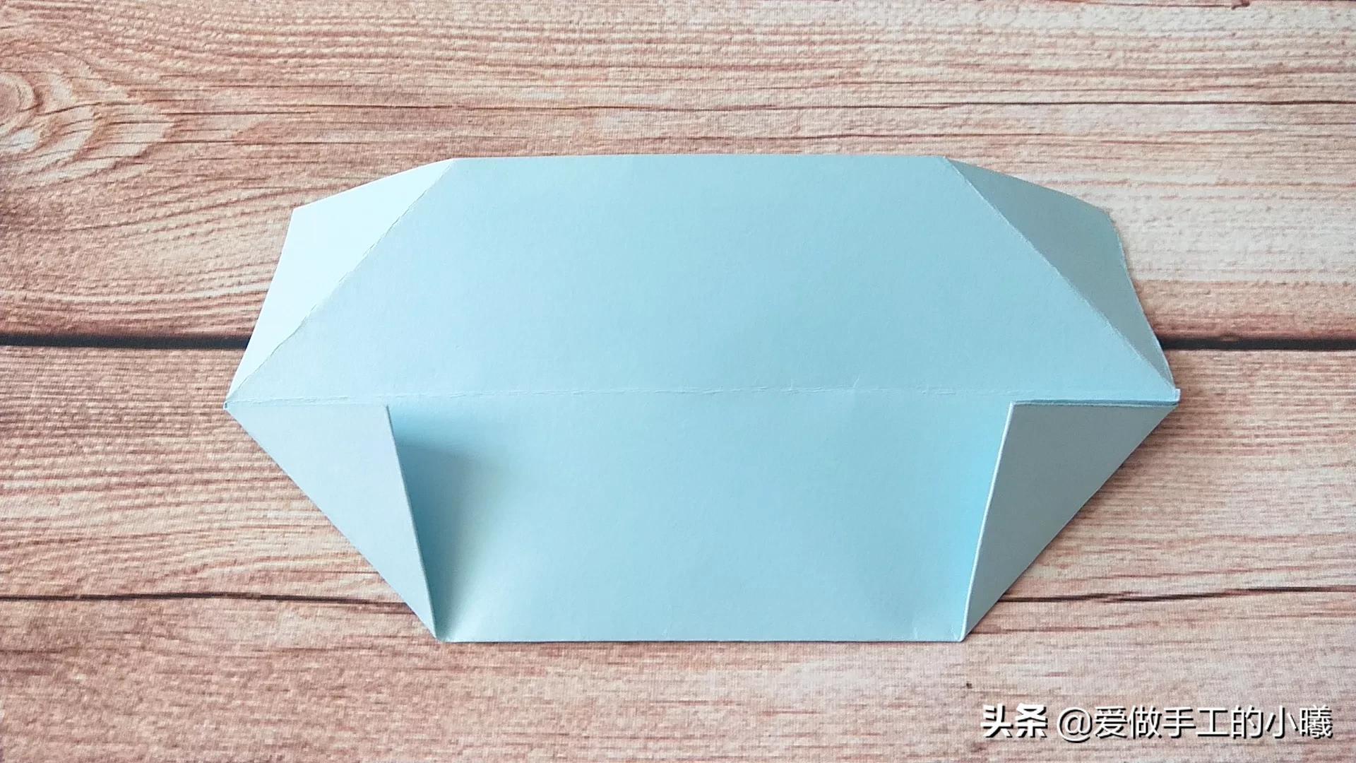 折纸教程：用卡纸折个收纳盒，简单又好看，收纳不烦恼 第21张