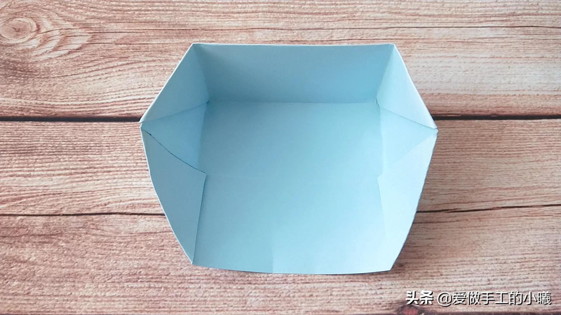 折纸教程：用卡纸折个收纳盒，简单又好看，收纳不烦恼 第27张