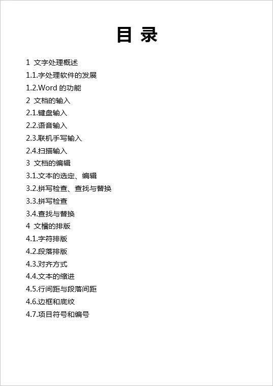 word文档怎么制作手动目录?目录后面的点点怎么对齐? 第1张