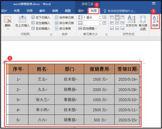 Word技巧：用word快速完成表格数据排序 第3张