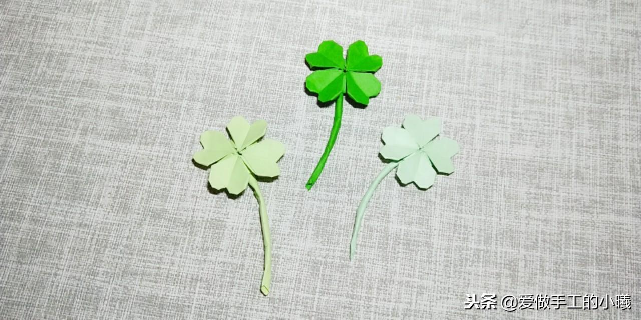 简单四叶草折纸，听说学会这个折纸的人都很幸运哦 第1张