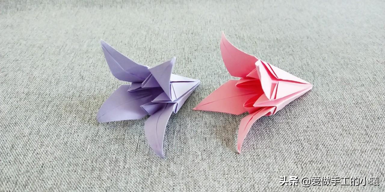唯美百合花折纸教程，制作很简单，装饰超漂亮 第11张