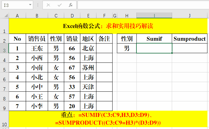 excel求和函数有哪些 第5张