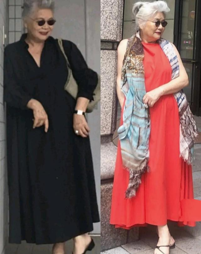 被80岁胖奶奶圈粉啦，每一套穿搭都时髦抢眼，果然爱美与年龄无关 第11张