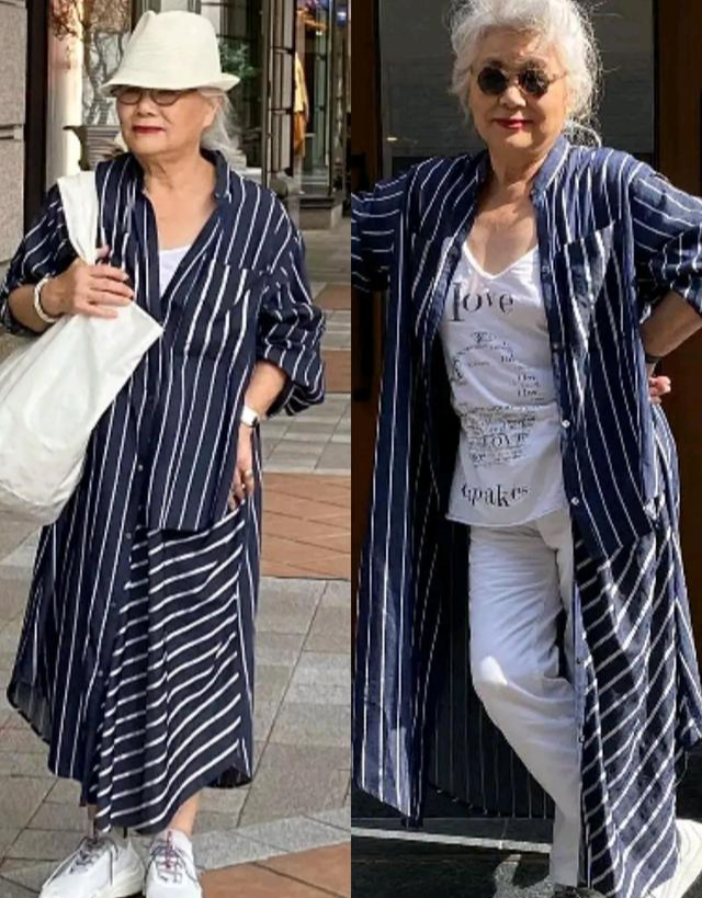 被80岁胖奶奶圈粉啦，每一套穿搭都时髦抢眼，果然爱美与年龄无关 第13张