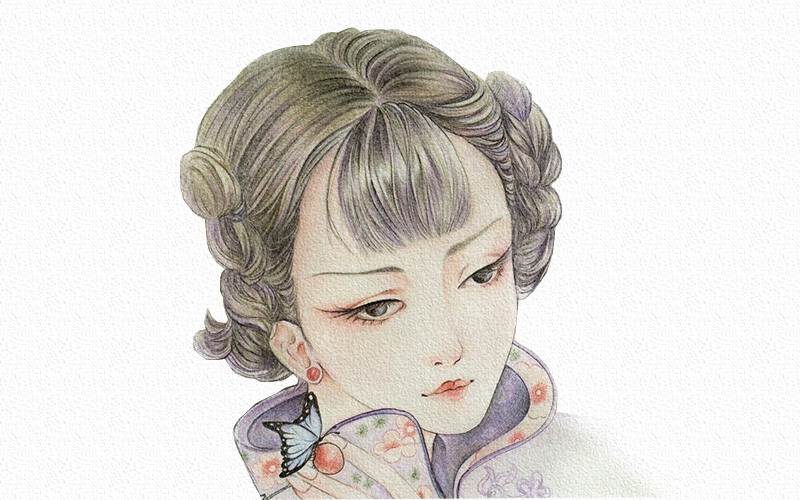 彩铅画古风人物教程步骤图 第1张