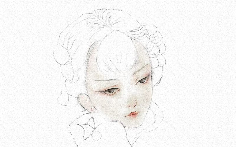彩铅画古风人物教程步骤图 第11张