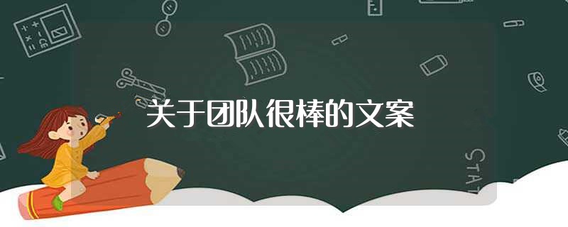 关于团队很棒的文案（表达团队很棒的句子） 第1张
