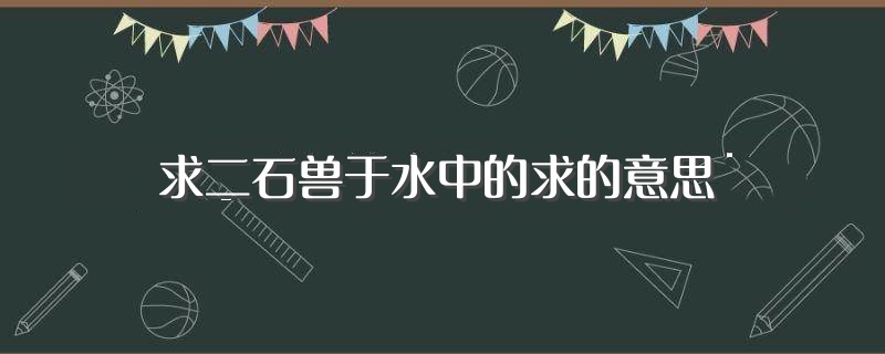 求二石兽于水中的求的意思（求二石兽于水中的求的意思是什么） 第1张