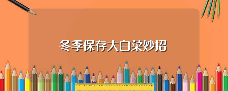 冬季保存大白菜妙招（如何在冬季保存大白菜） 第1张