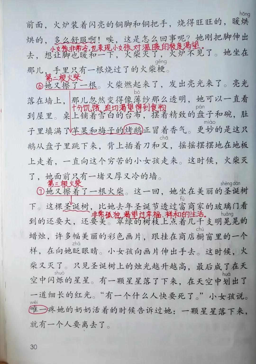三年级语文上册第八课《卖火柴的小女孩》课文笔记，预习的好帮手 第9张