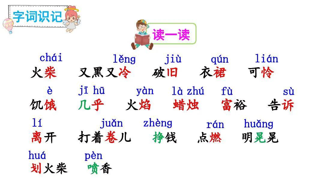 三年级语文上册第八课《卖火柴的小女孩》课文笔记，预习的好帮手 第15张