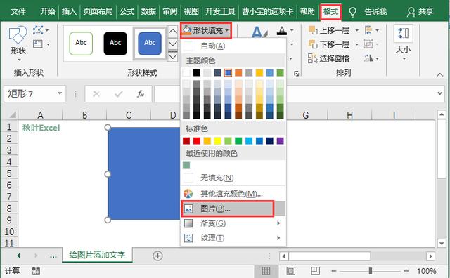 Excel教程：如何在表格插入的图片里加入文字 第17张