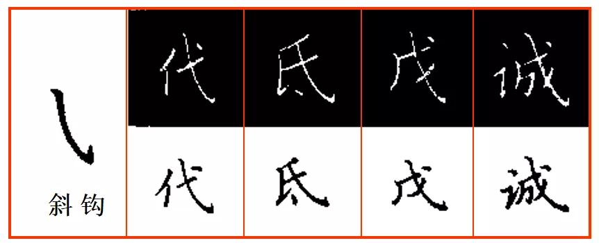 硬笔书法入门：卧钩与斜钩的写法练习 第21张