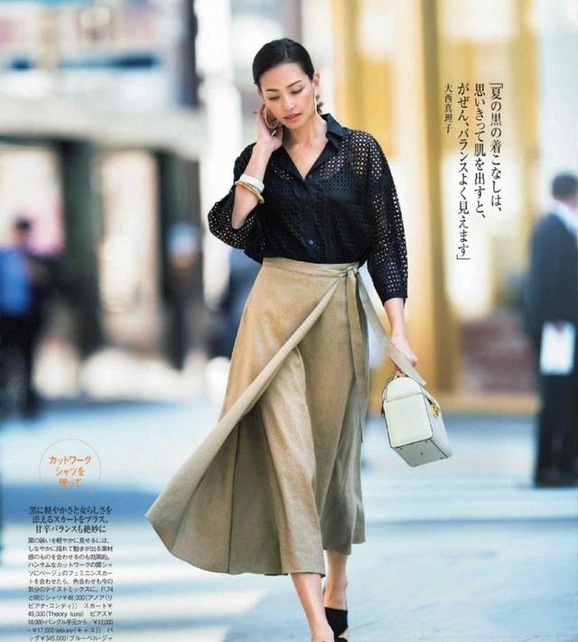 中年女人的优雅穿搭，日本模特的精致搭配，时髦减龄又有高级感 第3张