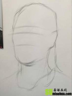 女中年素描头像侧面步骤教程 第1张