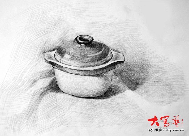 素描单体画砂锅的赏析 第1张