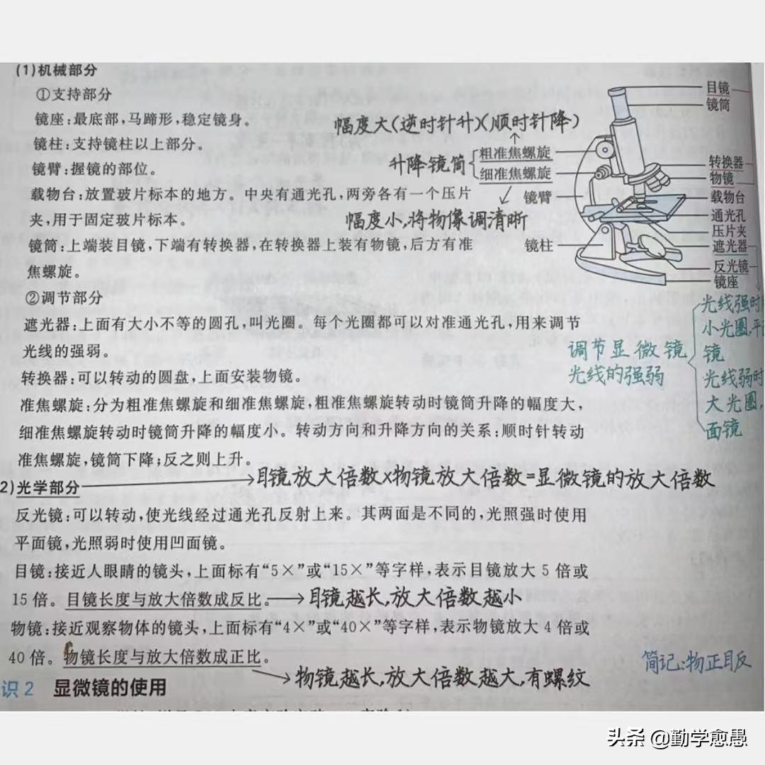 显微镜的结构及正确使用 第1张