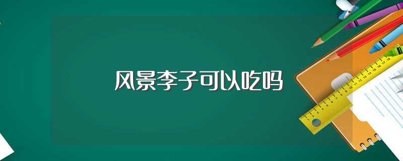 风景李子可以吃吗（风景李子能不能吃） 第1张