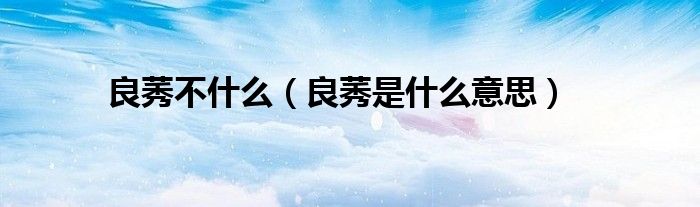 良莠不什么（良莠是什么意思） 第1张