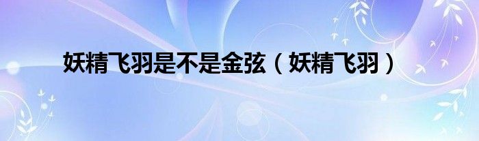 妖精飞羽是不是金弦（妖精飞羽） 第1张