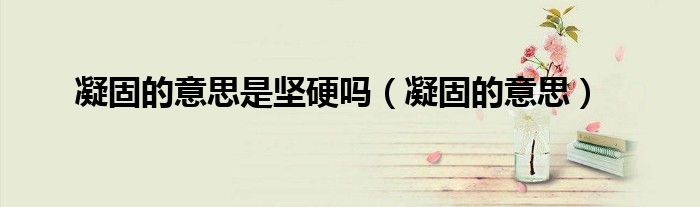 凝固的意思是坚硬吗（凝固的意思） 第1张