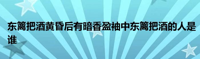 东篱把酒黄昏后有暗香盈袖中东篱把酒的人是谁 第1张