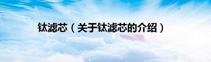 钛滤芯（关于钛滤芯的介绍） 第1张