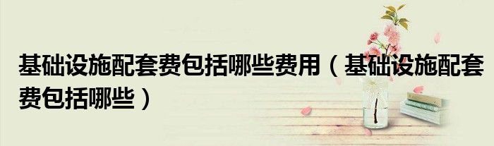 基础设施配套费包括哪些费用（基础设施配套费包括哪些） 第1张