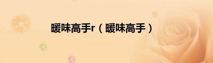 暖味高手r（暖味高手） 第1张