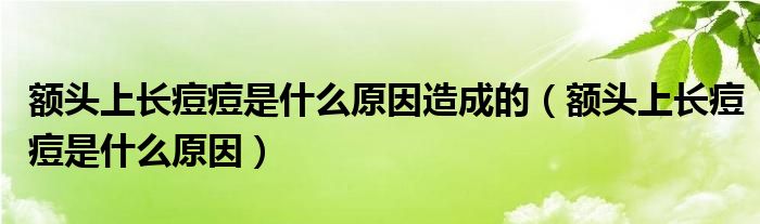 额头上长痘痘是什么原因造成的（额头上长痘痘是什么原因） 第1张