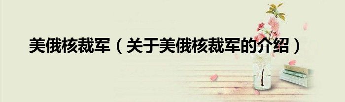 美俄核裁军（关于美俄核裁军的介绍） 第1张
