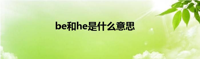 be和he是什么意思 第1张
