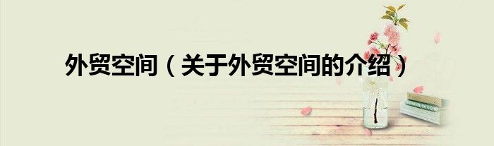 外贸空间（关于外贸空间的介绍） 第1张