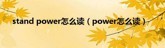 stand power怎么读（power怎么读） 第1张