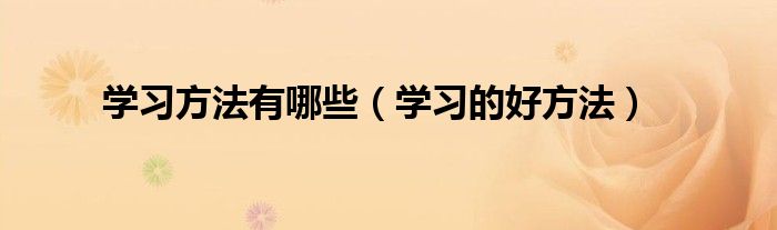 学习方法有哪些（学习的好方法） 第1张