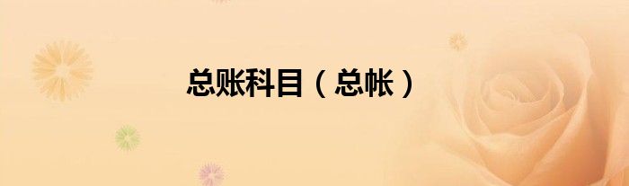总账科目（总帐） 第1张