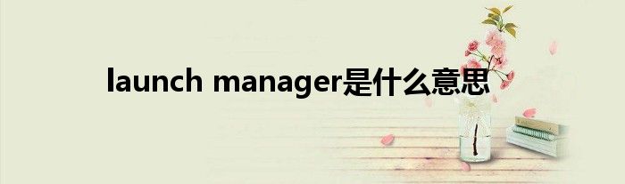 launch manager是什么意思 第1张
