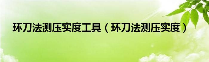 环刀法测压实度工具（环刀法测压实度） 第1张