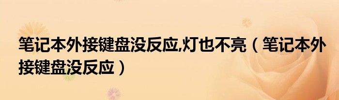 笔记本外接键盘没反应,灯也不亮（笔记本外接键盘没反应） 第1张