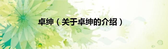 卓绅（关于卓绅的介绍） 第1张